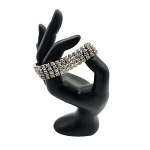 Art Deco Crystal Bracelet , 7" Long